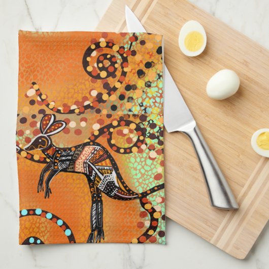 LINGE DE CUISINE ART AUSTRALIEN (Quart Plié)