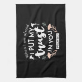 Linge De Cuisine Art chrétien floral foncé - Psaume 56:3 (Vertical)