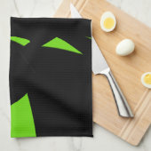 Linge De Cuisine Art contemporain vert / Noir (Quart Plié)