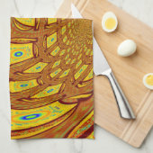 Linge De Cuisine Art de baseball jaune doré Imprimer (Quart Plié)