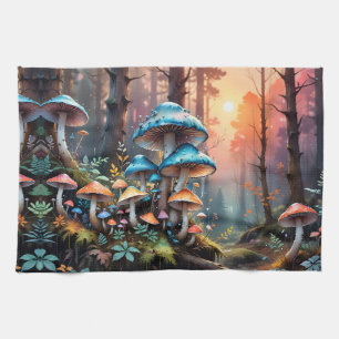 Linge De Cuisine Art de champignon de forêt coloré