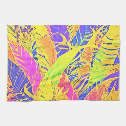 Linge De Cuisine Art de feuille tropicale (Horizontal)