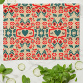 Linge De Cuisine Art de fleurs abstrait boho (Plié)