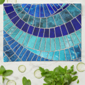 Linge De Cuisine Art de la mosaïque de la vague océanique (Plié)