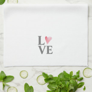 Linge De Cuisine Art de la Saint-Valentin Cœur aquarelle rose doux