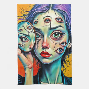 Linge De Cuisine Art de l'auto-réflexion brisé