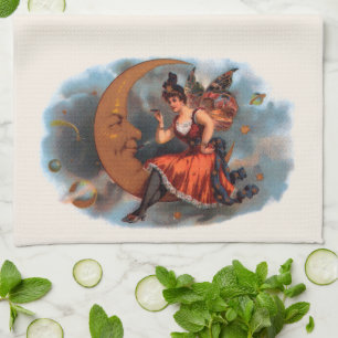 Linge De Cuisine Art de l'étiquette de cigare vintage, fée victorie