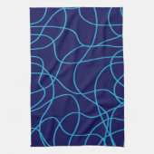 Linge De Cuisine Art de ligne dans les bleus contrastés (Vertical)