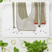 Linge De Cuisine Art de talons hauts de mariage (Plié)