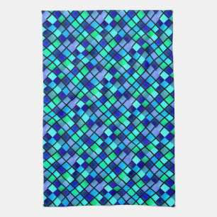 Linge De Cuisine Art de verre coloré bleu turquoise vert violet