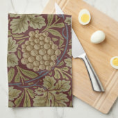 Linge De Cuisine Art de vigne rouge vert William Morris (Quart Plié)