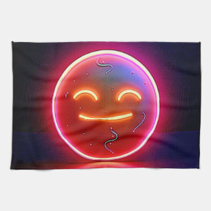 Linge De Cuisine Art de visage heureux avec néon