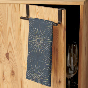 Linge De Cuisine Art Déco Alabere   Étoile filante bleu de minuit