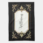 Linge De Cuisine Art Deco Black & Gold Ornate Frame (Vertical)