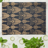 Linge De Cuisine Art Déco Black Gold : Retro. (Plié)