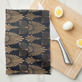 Linge De Cuisine Art Déco Black Gold : Retro. (Quart Plié)