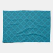 Linge De Cuisine Art déco bleu géométrique (Horizontal)