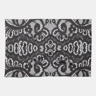 Linge De Cuisine Art Déco Bohème Chic floral gothique noir dentelle
