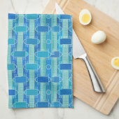 Linge De Cuisine Art Déco chic industriel - bleu clair (Quart Plié)