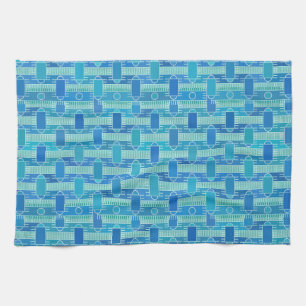 Linge De Cuisine Art Déco chic industriel - bleu clair