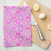 Linge De Cuisine Art Déco chic industriel - rose, mauve (Quart Plié)
