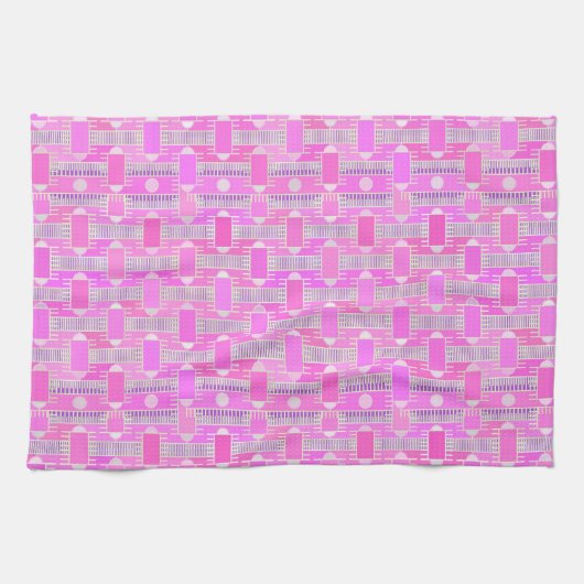 Linge De Cuisine Art Déco chic industriel - rose, mauve (Horizontal)