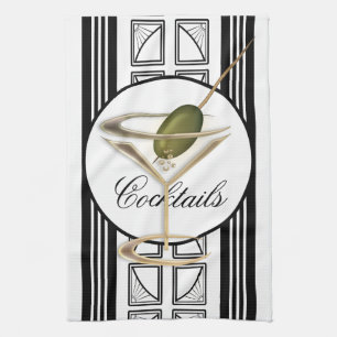 Linge De Cuisine Art Deco Cocktails Tea Towel