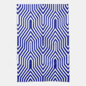 Linge De Cuisine Art déco géométrique - bleu et blanc de cobalt (Vertical)