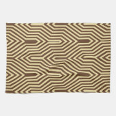 Linge De Cuisine Art déco géométrique - brun foncé et bronzé (Horizontal)