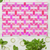 Linge De Cuisine Art Déco industriel chic - rose, fuchsia, orchidée (Plié)