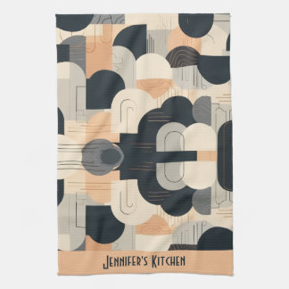 Linge De Cuisine Art Deco Inspired Design in Peach & Black
