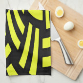 Linge De Cuisine Art Déco jaune et noir (Quart Plié)