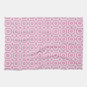 Linge De Cuisine art déco motif rose blanc géométrique (Horizontal)