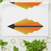 Linge De Cuisine Art Deco Pattern 3 en orange (Plié)