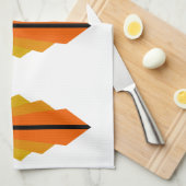 Linge De Cuisine Art Deco Pattern 3 en orange (Quart Plié)