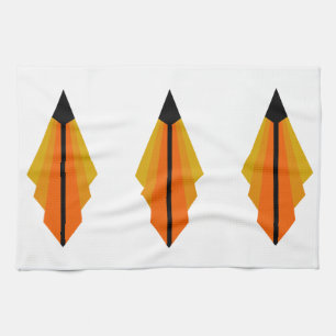 Linge De Cuisine Art Deco Pattern 3 en orange