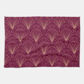 Linge De Cuisine Art Deco pattern with gold geometric fan motifs  (Horizontal)