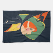 Linge De Cuisine Art Déco sorcière Casquette Chat noir (Horizontal)