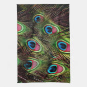 Linge De Cuisine art déco vert turquoise turquoise plumes paon (Vertical)