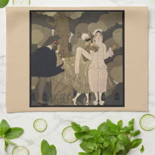 Linge De Cuisine Art Déco vintage, Surprise de George Barbier