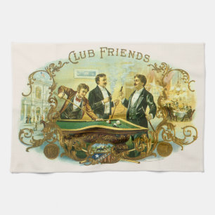 Linge De Cuisine Art d'étiquette de cigare vintage, Club Friends Bi