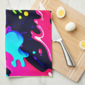 Linge De Cuisine Art d'explosion de couleur liquide abstrait (Quart Plié)
