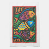 Linge De Cuisine Art du poisson Abstrait (Vertical)