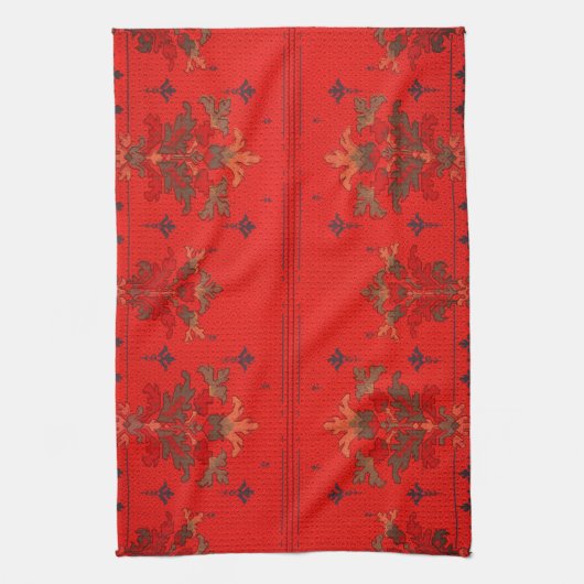 Linge De Cuisine Art et artisanat victorien textile art rouge vert (Vertical)