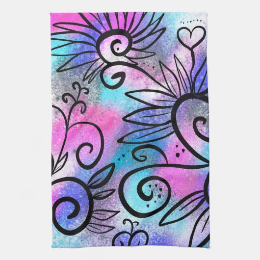 Linge De Cuisine Art floral amusant (Vertical)