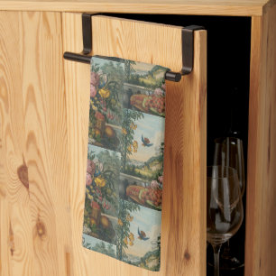 Linge De Cuisine Art floral et fruitier de style victorien vintage