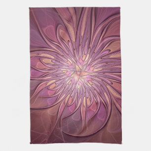 Linge De Cuisine Art floral fractal moderne abstrait couleurs de ba