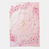 Linge De Cuisine Art Floral rose, Fleur de printemps douce esthétiq (Vertical)