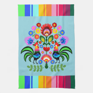 Linge De Cuisine Art folklorique polonais - motif de broderie flora