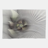 Linge De Cuisine Art fractal de forme 3D abstraite moderne (Horizontal)